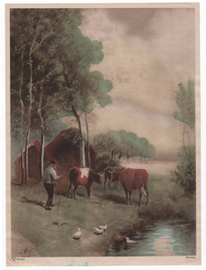 Vintage Calendar Art cows, cattle, livestock, farm life, etc.